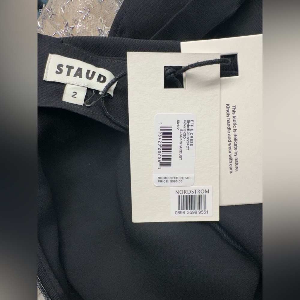 NWT STAUD Effie Drape Mock Neck Asymmetrical Max Dress, Size 2 - Picture 8 of 10